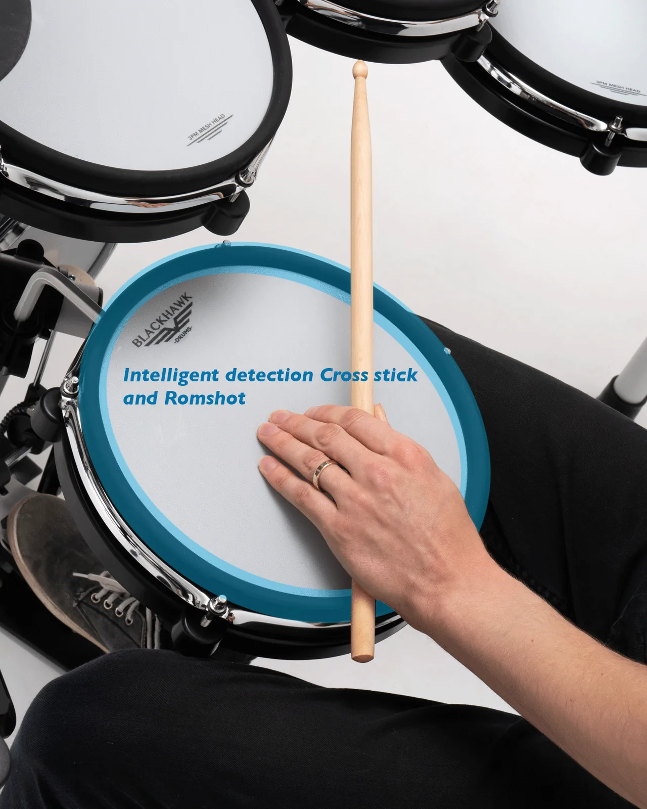 Pulse snare pad — four sensors